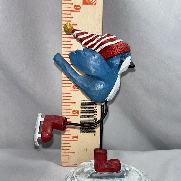 Russ Merrily We Tweet Along Blue Jay ice-skating bird Winter Collection - Picture 8 of 9